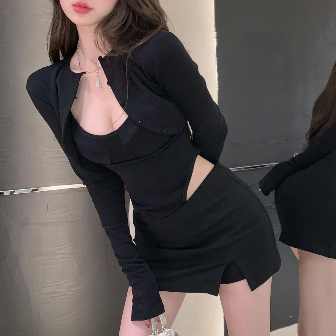 Привлекательный кардиган футболка женский осенний Новый дизайн 2022 нишевые