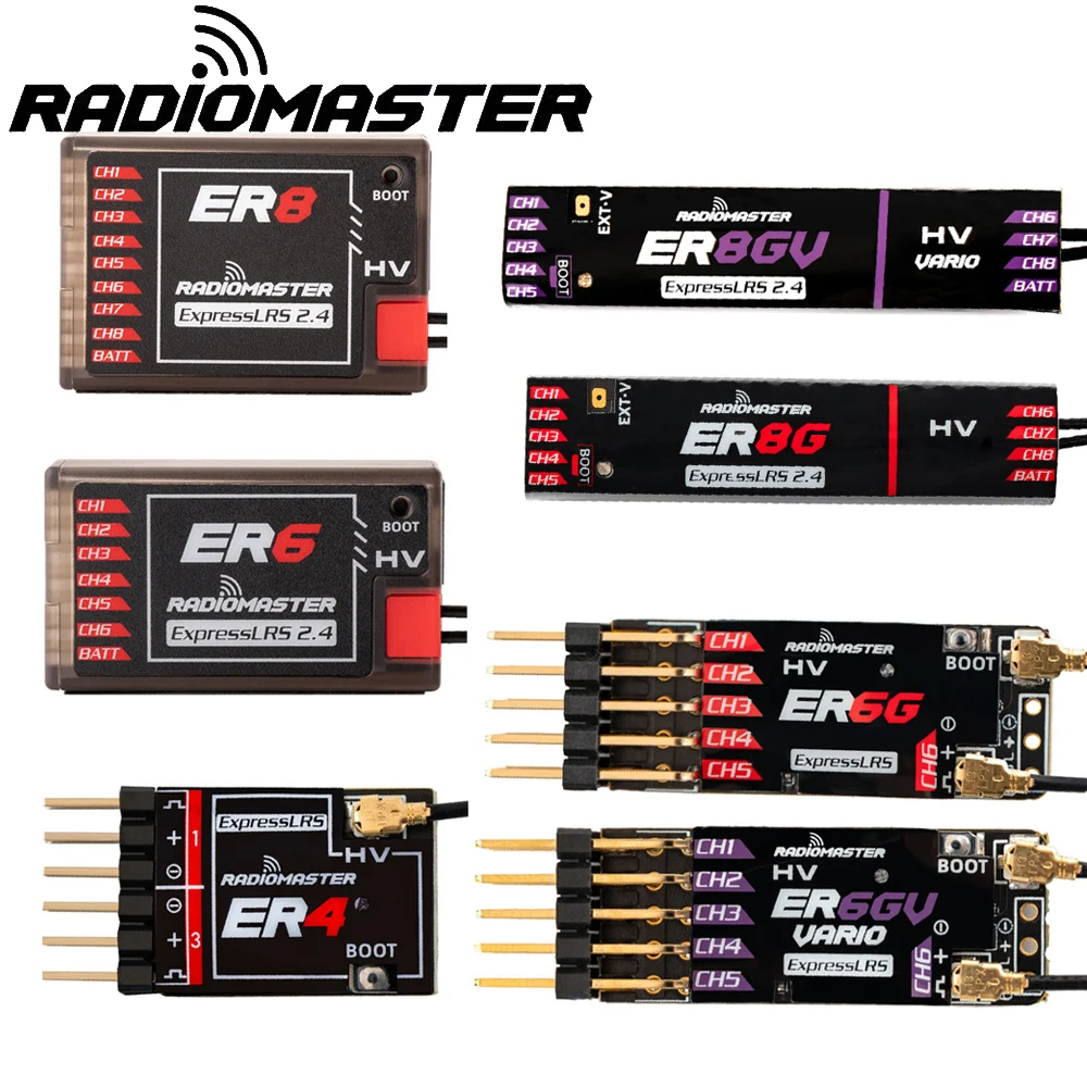 Радиомастер ER4 4CH/ ER6 ER6G ER6GV 6CH/ ER8 ER8G ER8GV 8CH 2,4 GHZ Expresslrs Elrs PWM приемник для радиоуправляемого автомобиля/лодки/самолета игрушка