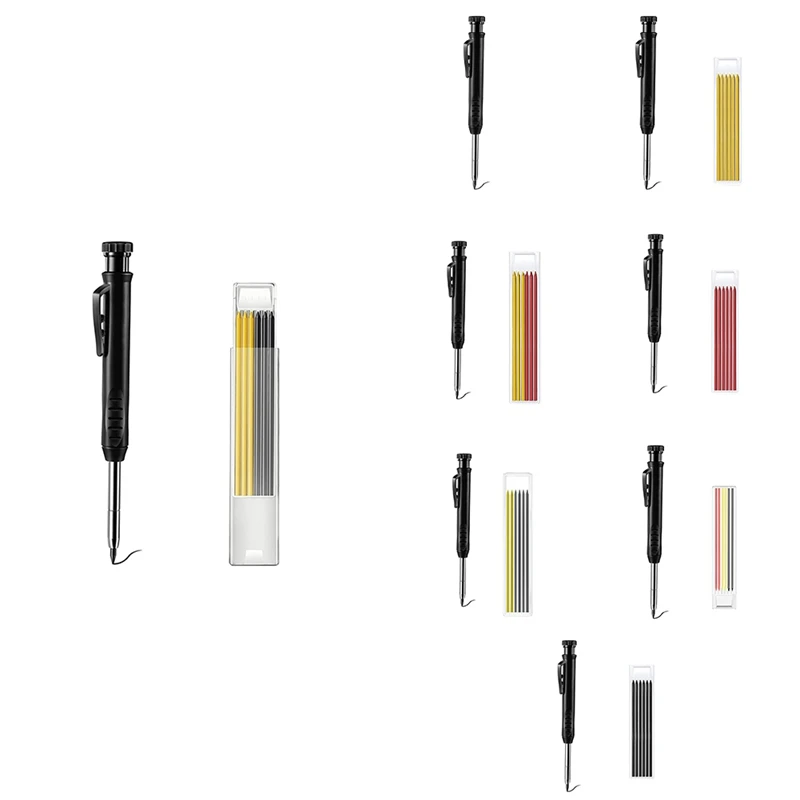 

Твердый плотничный карандаш, набор механических карандашей с отверстием, инструмент для маркировки конструкции, для плотника, для деревооб...