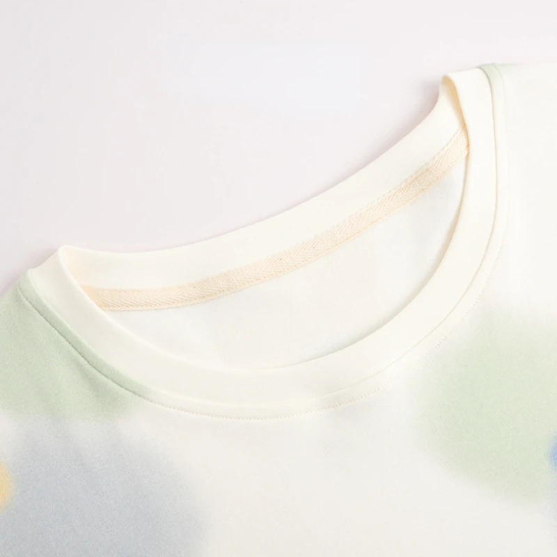 Cotton Pajamas Women's Summer Thin Short-sleeved Cropped Pants Loose Large Size Home Service Suit Breathable and Soft Loungewear