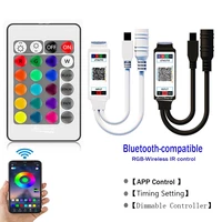 dc12v 24v rgb controller music bt smart app control with 24key ir remote or bluetooth compatible for 5050 rgb led strip light
