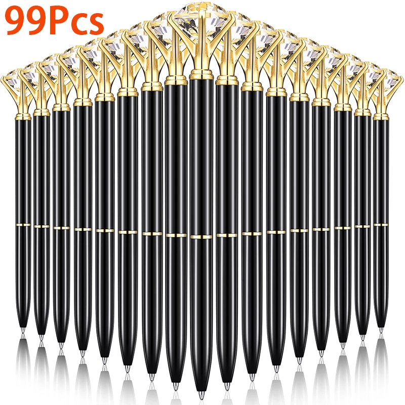 

99 шт., большие металлические шариковые ручки с кристаллами