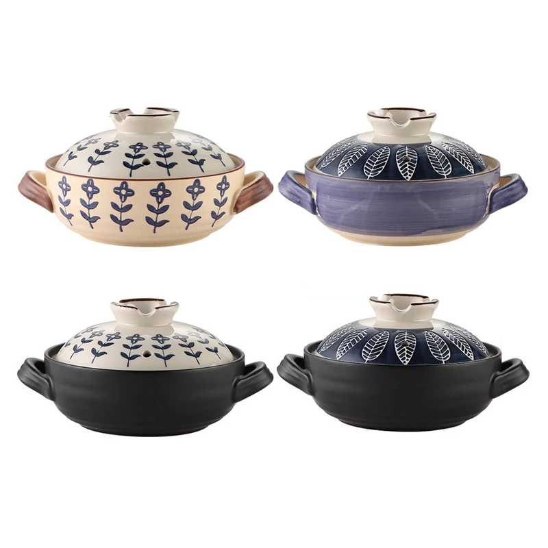 

Japanese Flower Casserole Stew Pot Soup Pot Household Ceramic Pot Cooking 20Cm High Temperature Resistant Cooking Pot