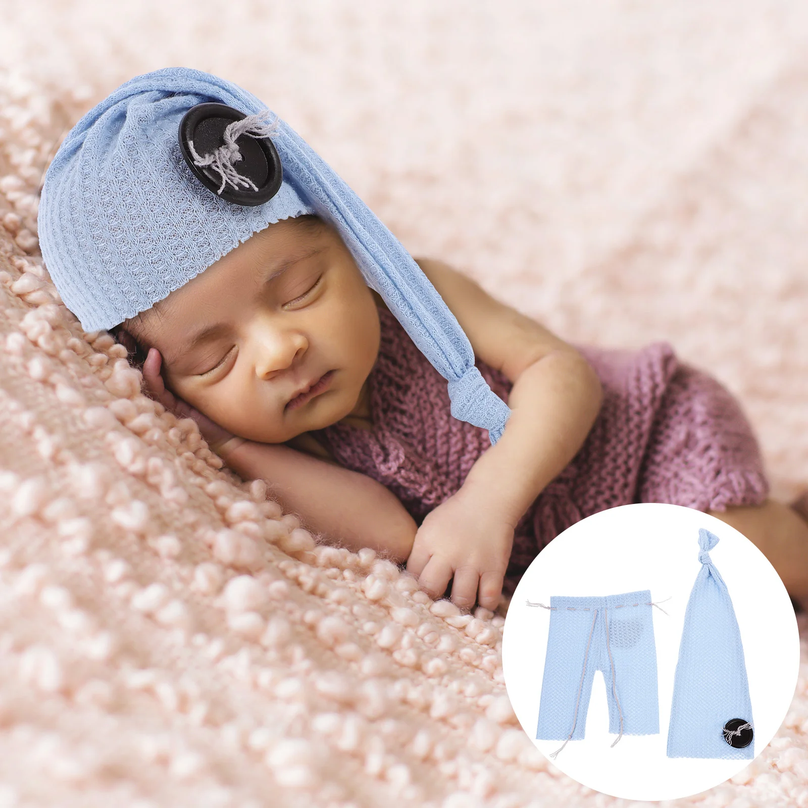 

Newborn Photography Props Baby Girls' Clothing Gender Neutral Clothes Hat Boy Outfits Wooden