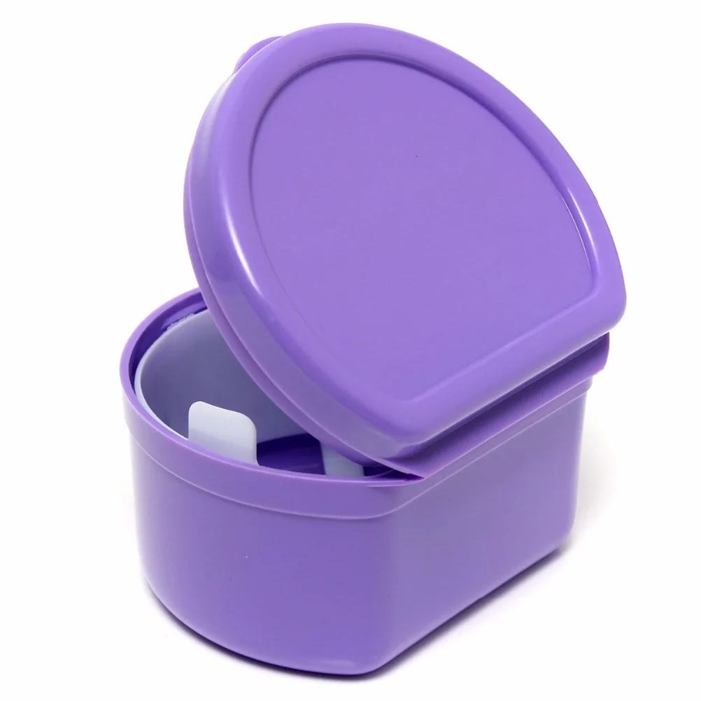 

Denture Bath Box 1Pcs Retainer Case False Storage Case Box with Strainer ( )