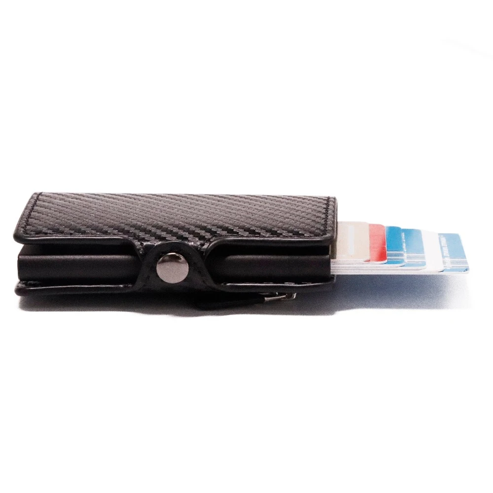 ID Credit Bank Card Holder Wallet Luxury Brand Men Anti Rfid Blocking Protected Magic Leather Slim Mini Small Money Wallets Case