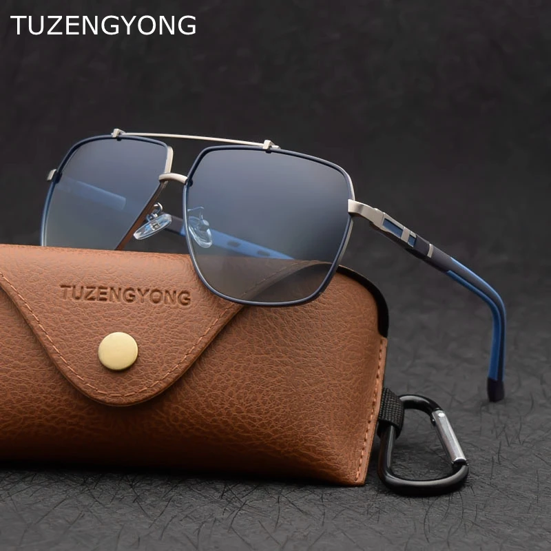 

TUZENGYONG Aluminum Men's Sunglasses Polarized Lens Brand Design Temples Sun glasses Coating Mirror Driving Glasses For Men
