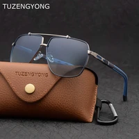 tuzengyong aluminum mens sunglasses polarized lens brand design temples sun glasses coating mirror driving glasses for men