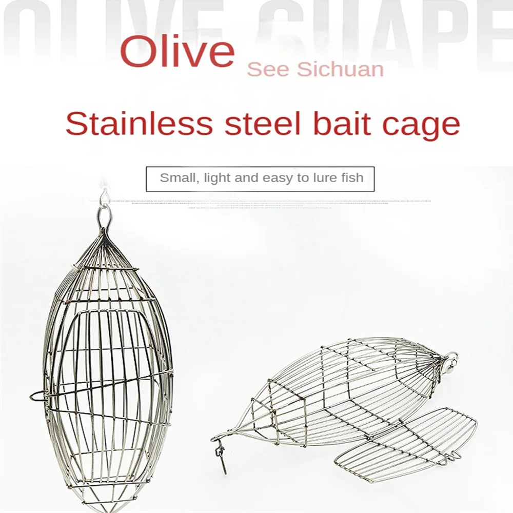 

Stainless Steel Fishing Bait Cage Basket Feeder Holder Fishing Lure Cage Bait Thrower Fishing Tools Accessories
