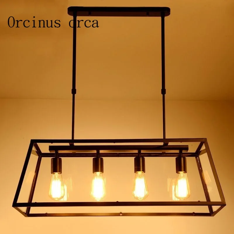 Промышленные ветровые ретро лофт железные стеклянные коробки люстры