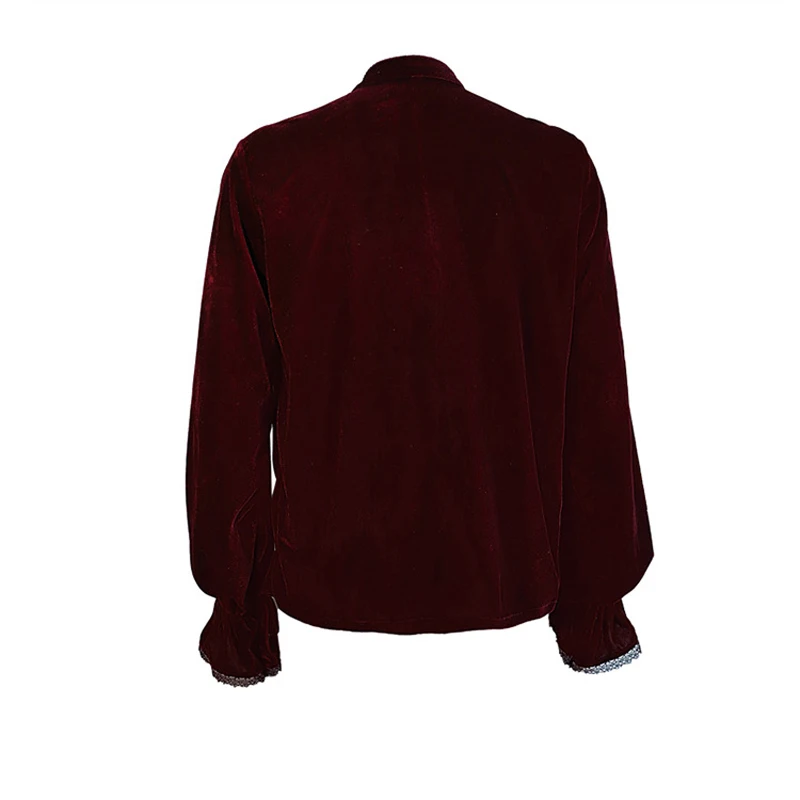 Бархатная Готическая рубашка в стиле панк-рейва средневековый винтажный