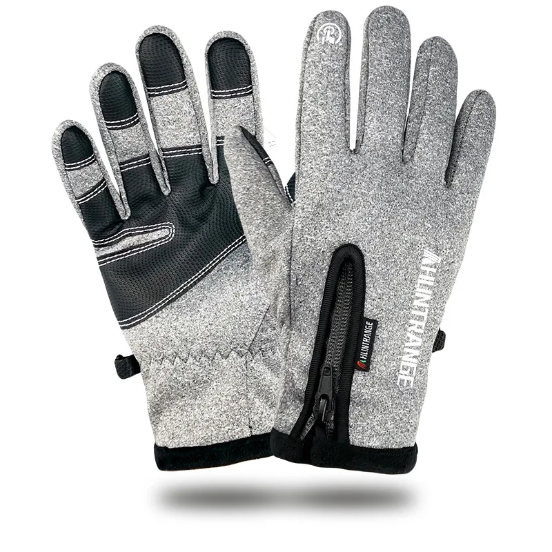 перчатки зимние мужские winter gloves women Outdoor waterproof gloves windproof fleece reflectiver finger riding warm gloves