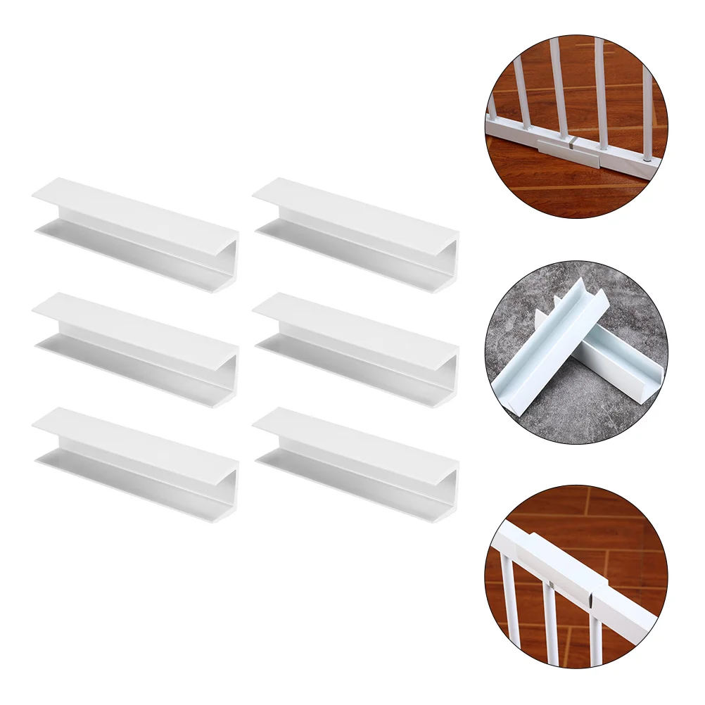 

6 Pcs Safety Door Reinforcement Slot Pet Gate Groove Fence Accessories Supplies Pvc Fittings Child Baby