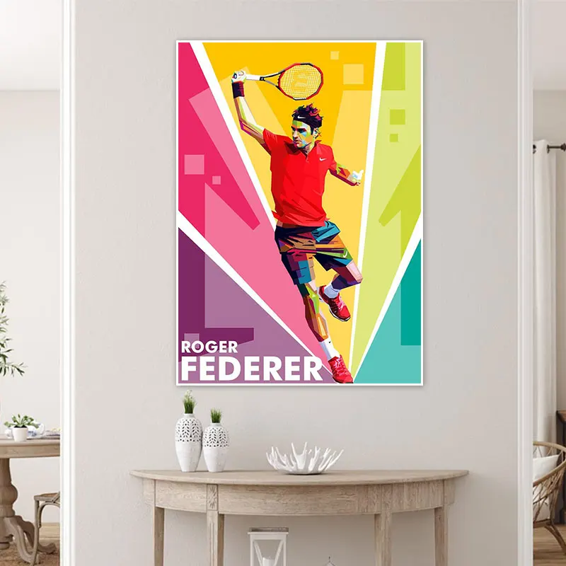 

Living Room Watercolor Tennis Player Poster And Prints Sports Star Figure Canvas Painting Wall Art Bedroom Home Decor HD Picture