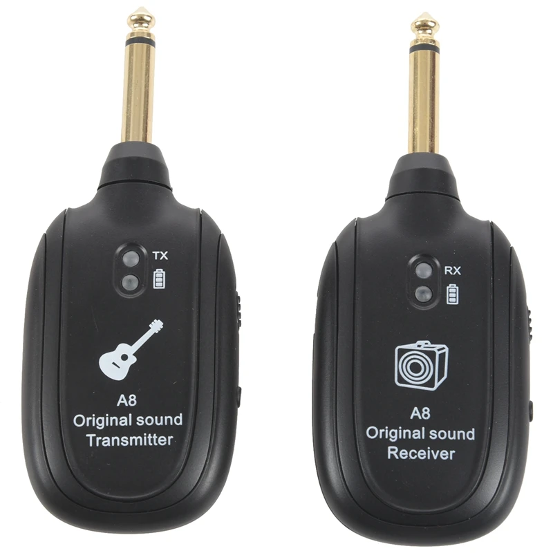 

UHF Guitar Wireless System Transmitter Receiver Built-in Rechargeable Built- in Rechargeable wireless guitar transmitter