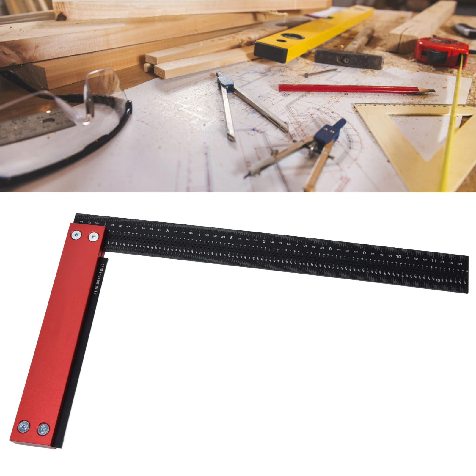 Деревообрабатывающая линейка 12 дюймов точный плотник квадратный L-образный