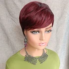 CEXXY 1B99j, короткий парик с эффектом омбре, человеческие волосы, парики для черных женщин, предварительно выщипанные, полностью машинная работа, парик с челкой, дешево