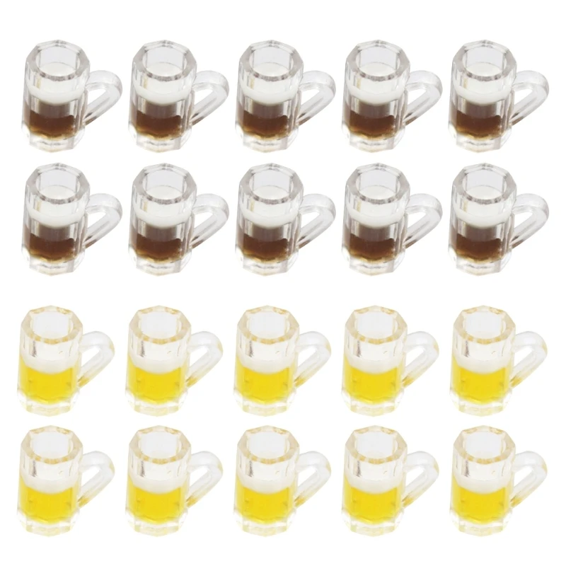 

Simulated Wine Cup Mini Beer Mugs Glasses Resin Miniatures Cups Models 10pcs