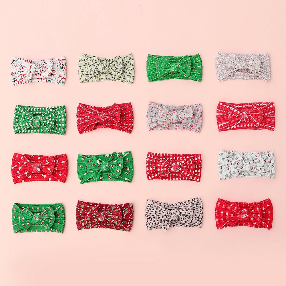 

Baby Headband Christmas Hairband Baby Girl Bowknot Nylon Headbands Newborn Soft Turban Kids Headwear Baby Accessories Haarband