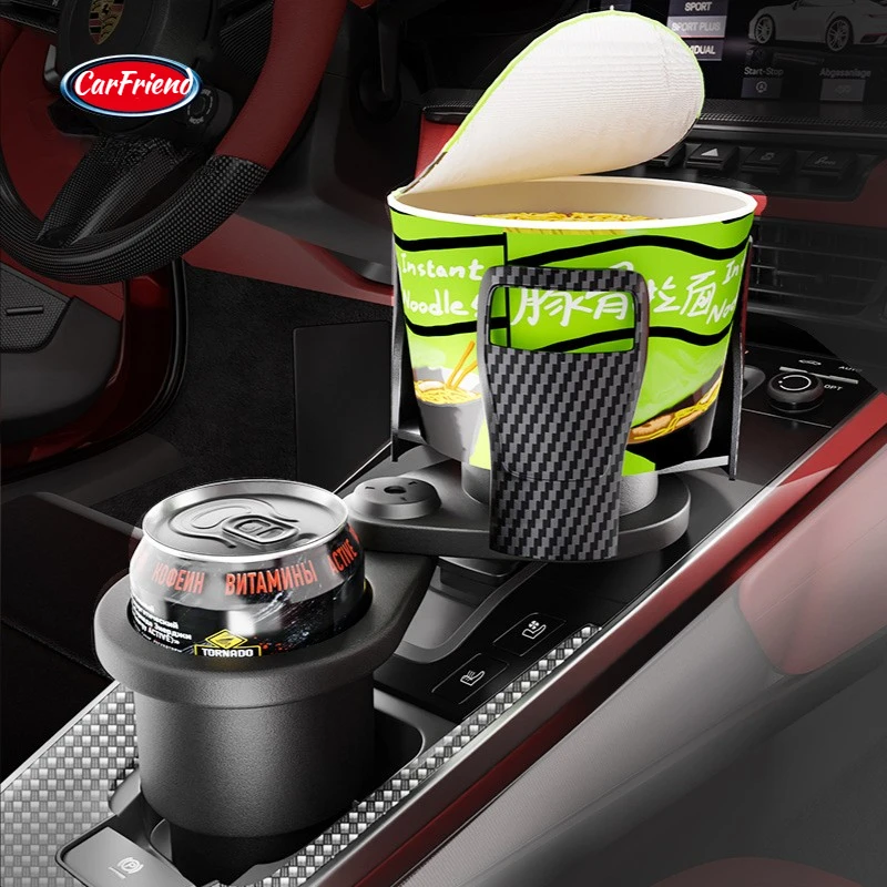 

In Stock Hot Sale Multi-functional Car Cup Holder 2-in-1 Double-decker Rotating Beverage Cup Holder for Car