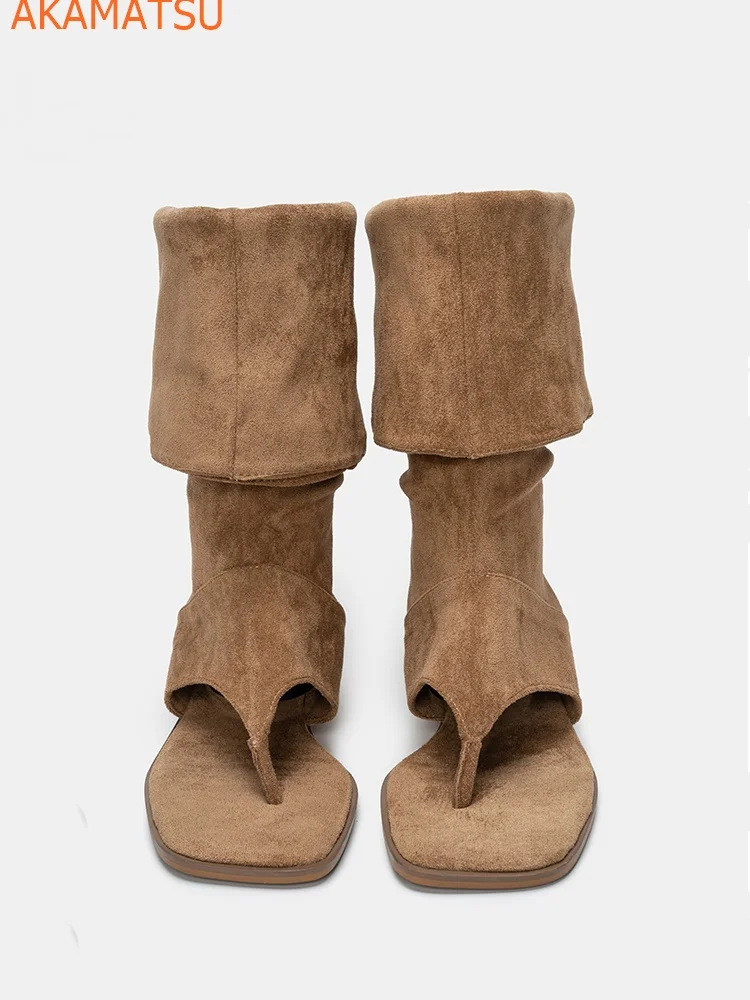 

Round Toe Outer Wear Women Boots Open-toed Flip-flops Newest Height Increasing Fashion Sexy Trousers Boots Western Cowboy Boots