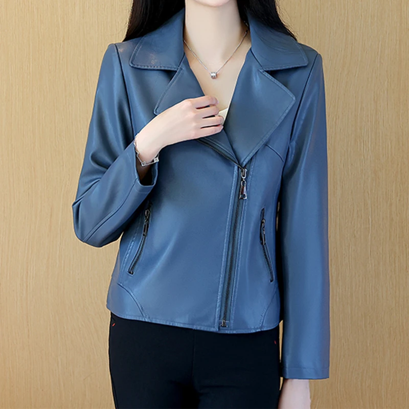 Women's Leather Jackets Faux Motorcycle Plus Size Moto Biker Coat Short Lightweight Vegan Pleather Fashion Clothes