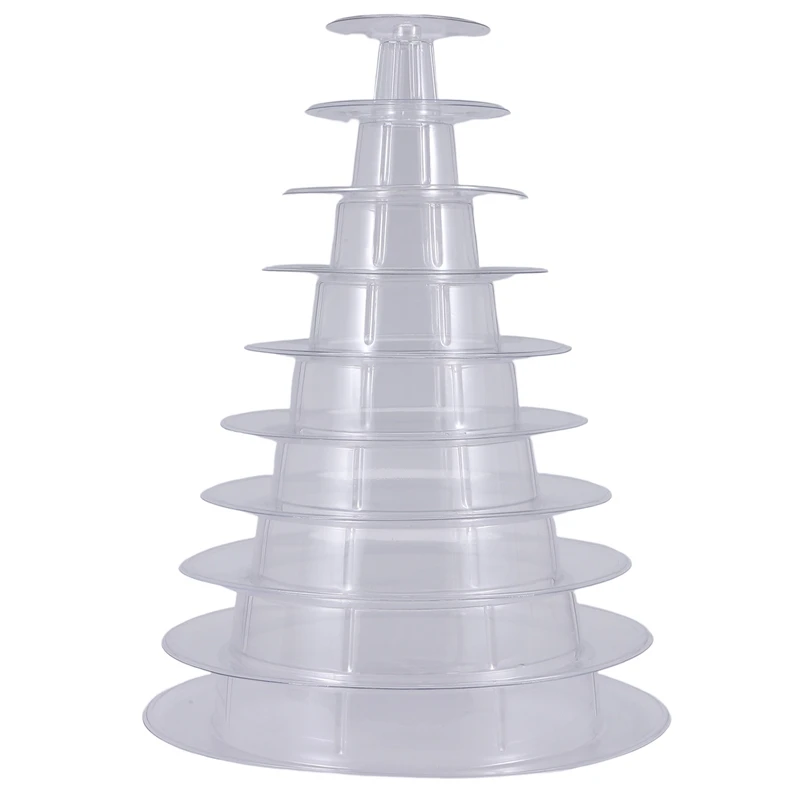 

10 Tier Cupcake Holder Stand Round Macaron Tower Stand Clear Cake Display Rack For Wedding Birthday Party Decor