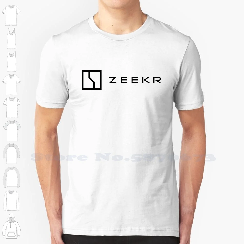 Повседневная футболка Zeekr с логотипом в уличном стиле из 100% хлопка графическим