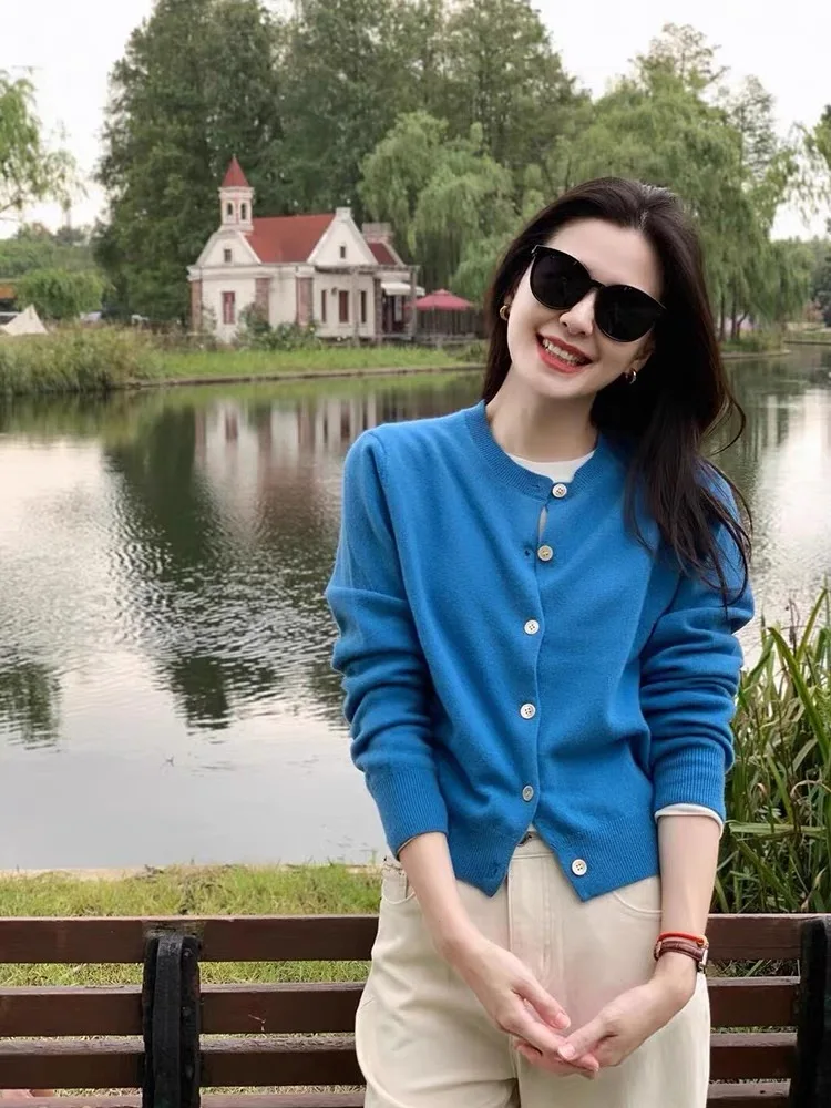 Желтый вязаный кардиган с длинными рукавами верхняя одежда для женщин осень-зима