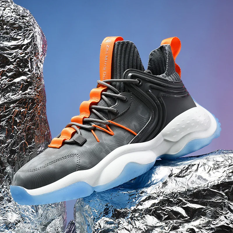 Men's shoes fall winter new non-slip season basketball running dad shoes men's fashion thick sole high top men's casual sneakers