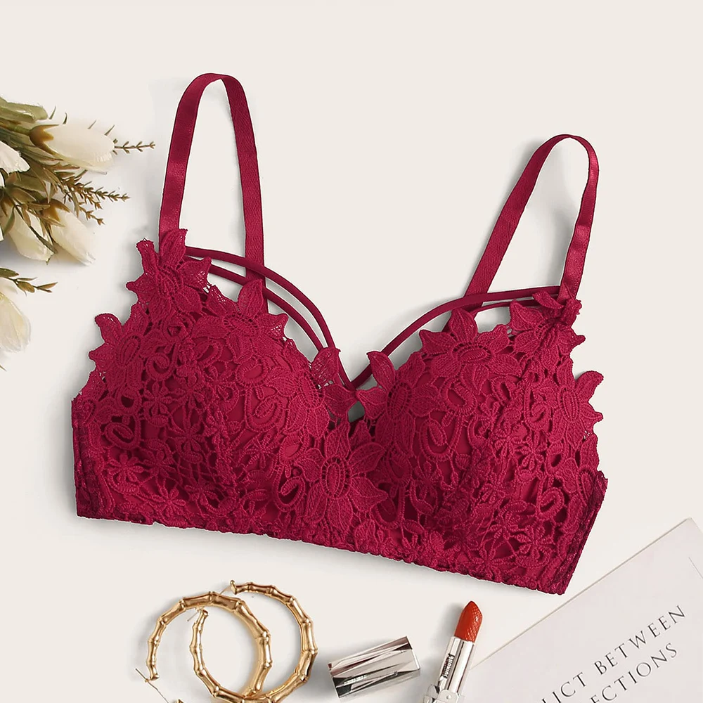 Женский кружевной бюстгальтер без подкладки