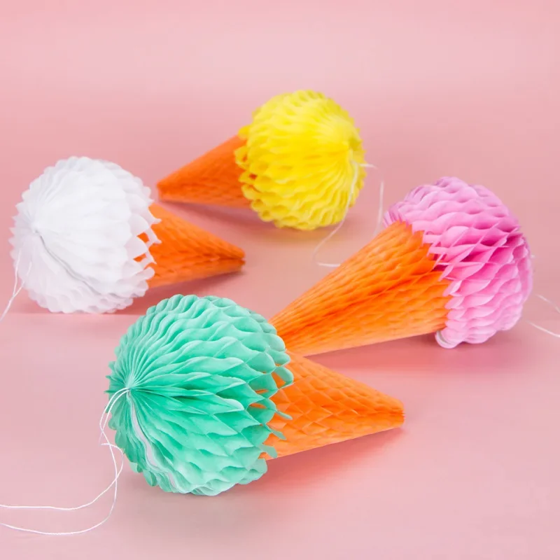 

Бумажный картонный баннер "Мороженое", набор из 4 штук