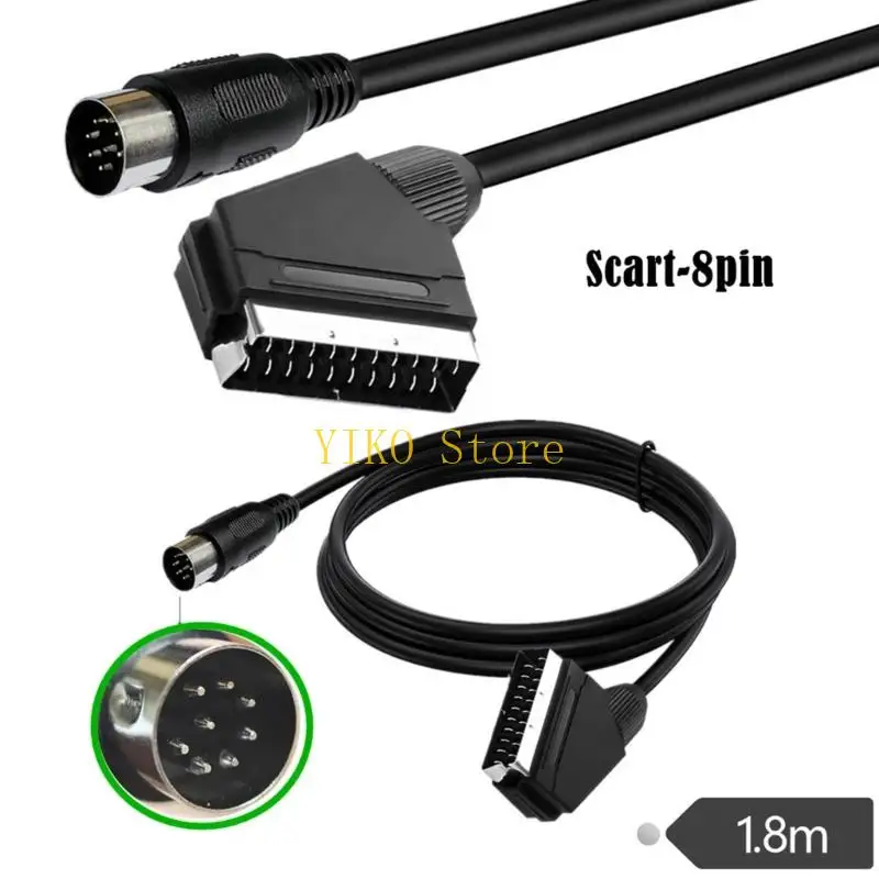 Фото K32C Scart 8pin RGBS AV кабель гибкие куртки из ПВХ для стабильной передачи сигнала №4
