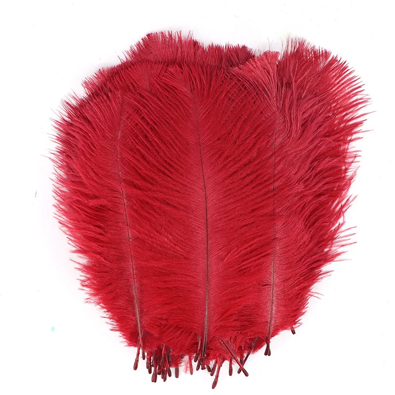 

100Pcs/lot Natural Red Ostrich Feathers Wedding Home Decoration 20-25 CM 8-10 Inches Ostrich Plumes Table Centerpiece Crafts