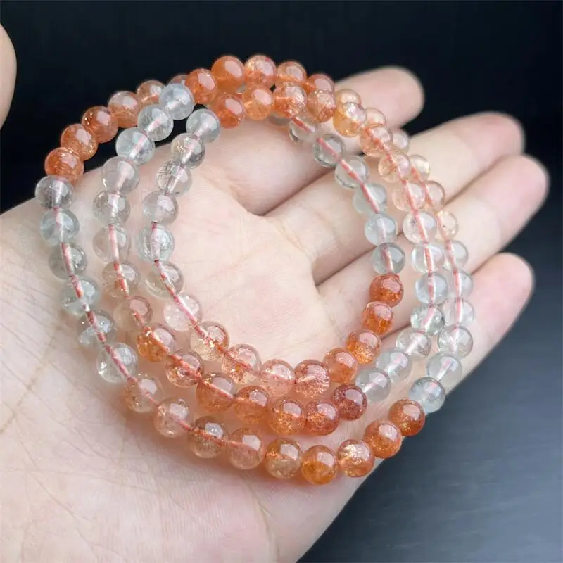 6 мм натуральный арушевый кварцевый тройной Круглый браслет исцеляющий модный