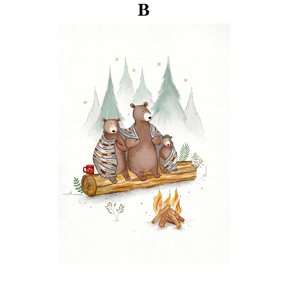 

Настенная картина "Милые лесные животные", печать на холсте