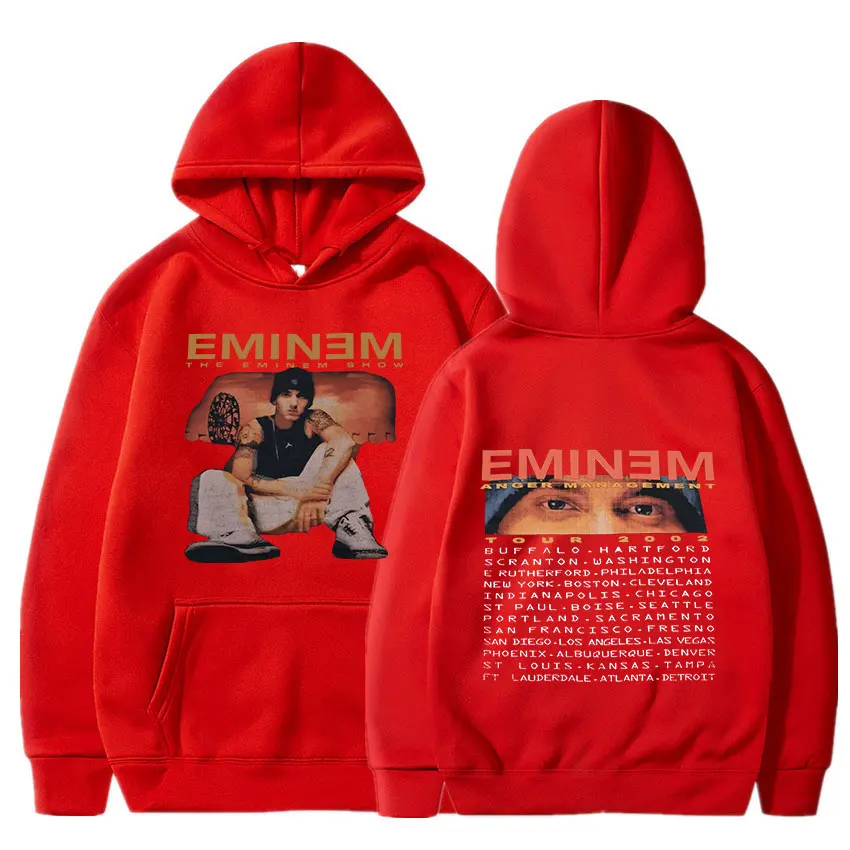 Eminem Anger Management Tour 2002 Hoodie Vintage Harajuku Funny Rick Sweatshirts Long Sleeve Men Women Pullover Fashion