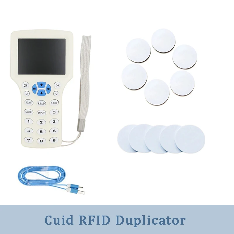 RFID Copier Writer Readers Duplicator 125KHz 13.56MHz USB Programmer NFC Smart 10 Frequency Keyfob Decoder with Coin Card Set