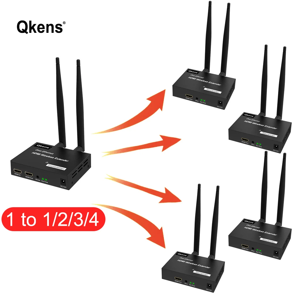 200 м Система беспроводной передачи экран совместное видео конвертер HDMI удлинитель 1 передатчик на 2 3 4 приемники для камеры ПК ТВ