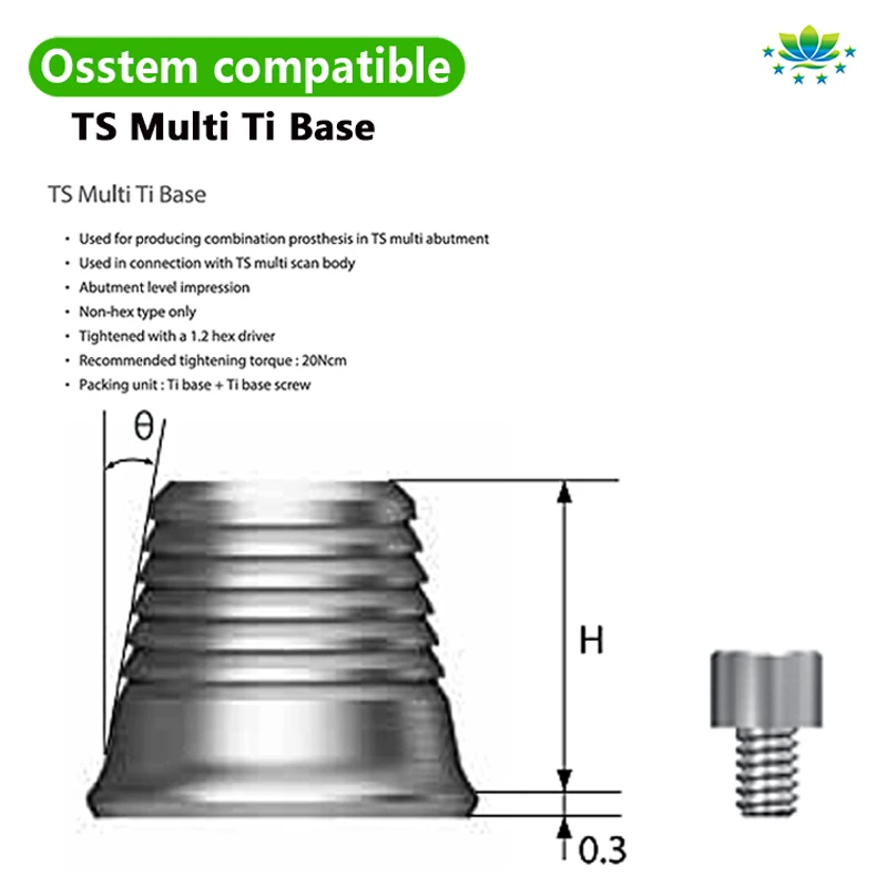 Фото Многофункциональный титановый базовый аббат Osstem CAD/CAM, класс 5, высокая точность восстановления имплантатов Ti-Base для стоматологических клиник и лабораторий №2