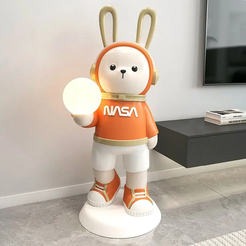 

Home Decor Sculptures And Figurines Decoration Accessorie Astronautic Rabbit Landing Ornament Moon Lamp Living Room Resin Statue