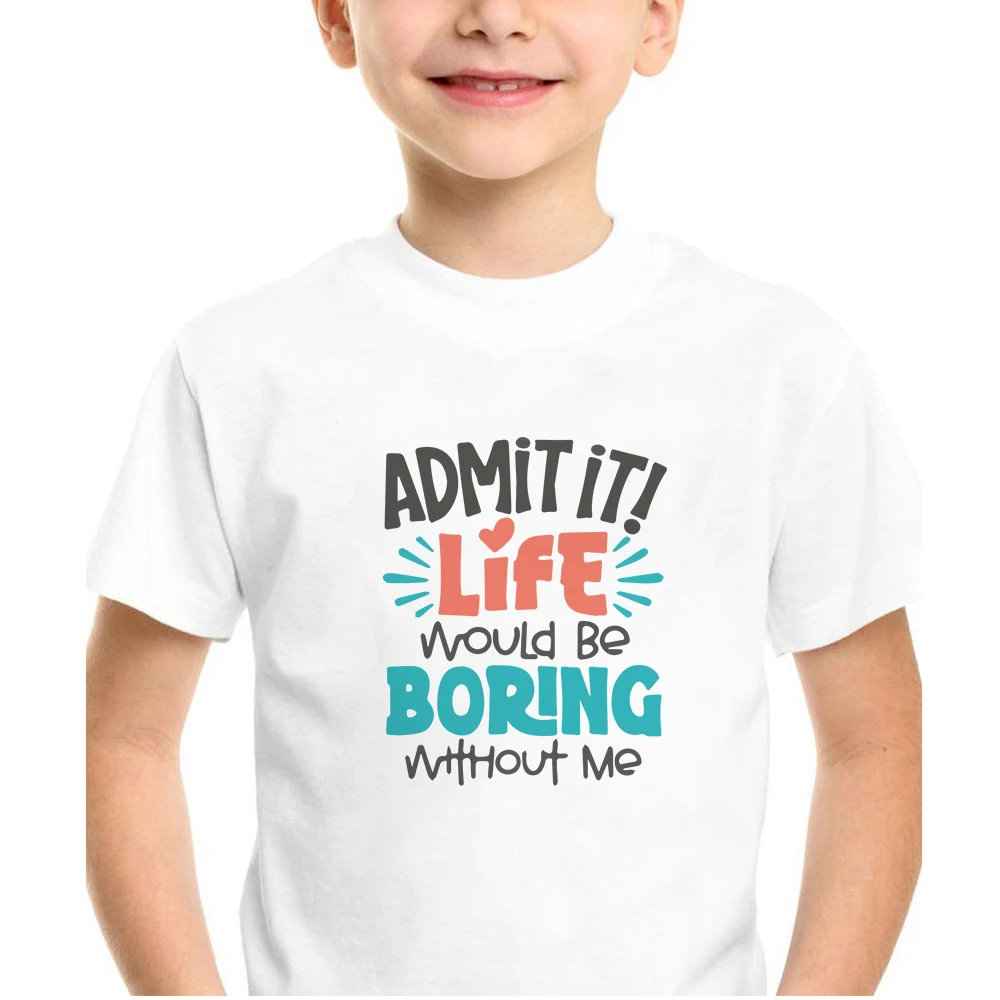 Примите это, что жизнь будет скучать без меня, детская одежда, милая рубашка для мальчиков и девочек, красивые Мультяшные веселые детские футболки 2023