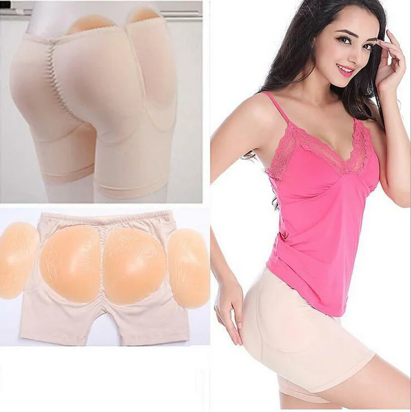 New Hip Enhancer Pants Soft Silicone Pads and Boxers Fake Butts for Cross-Dresser Shemale Artificial Cosplay Latex Shapewear S