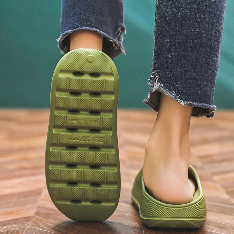 Thick Platform Horsehold Slippers Women Indoor Bathroom Slides Couple Soft EVA Anti-Slip Home Floor Slides Ladies Summer Shoes