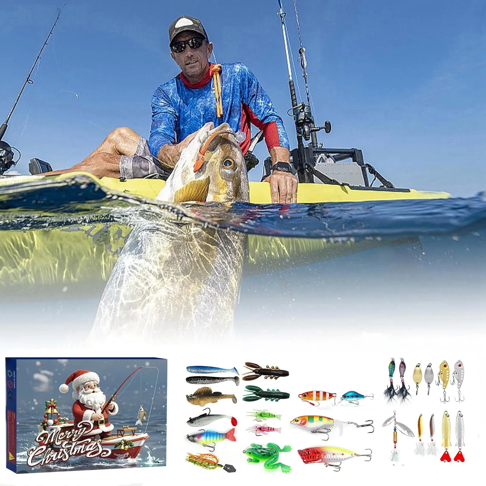 Рыболовные снасти Адвент-календарь Crankbaits приманки Подарочная коробка 24-дневный