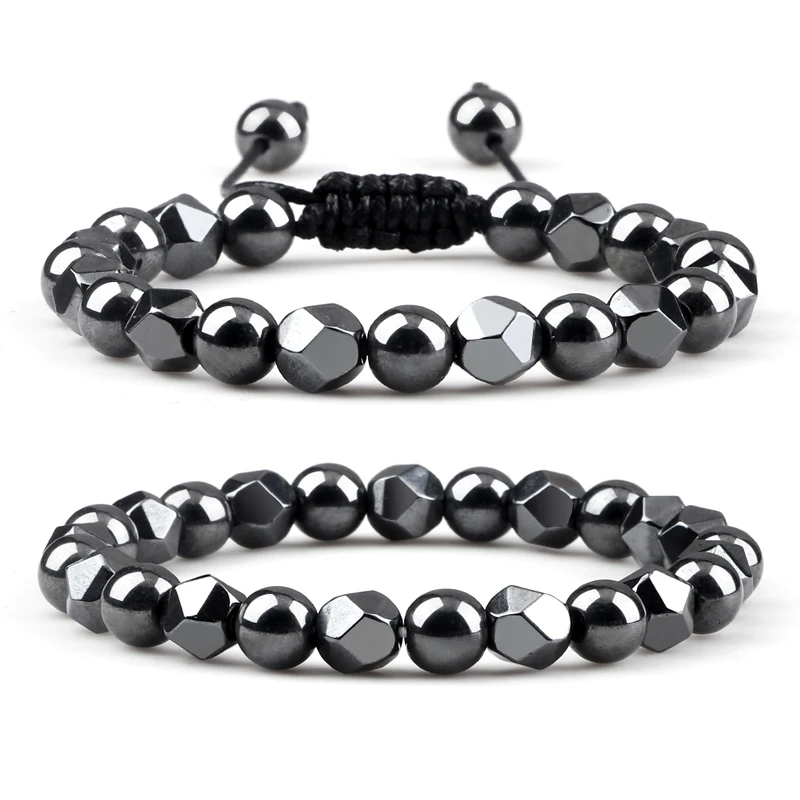 Men Irregular Hematite Beads Bracelet Charm Women 4 6 8MM Natural Lava Tiger Eye Bead Couple Bracelet Fashion Friendship Jewelry