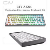 tes84 hot swap mechanical keyboard kit wired detachable cable rgb back light compatiable with 35 pins for cherry gateron kailh