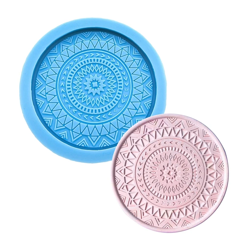 

Mandala Diy Homemade Mold Coaster Crystal Dripping for Creative Silicone Mold Crystal Drip Placemat Mold for Diy Craft