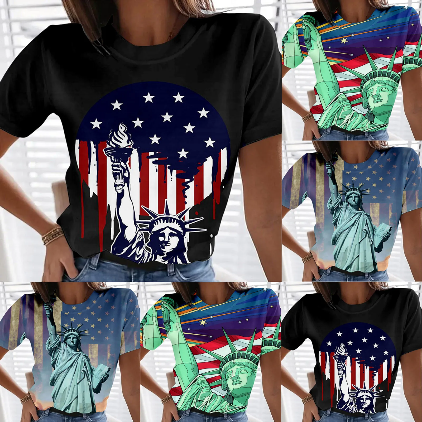 

Женский летний Простой повседневный топ с круглым вырезом и коротким рукавом, яркий свободный женский спортивный топ на лето