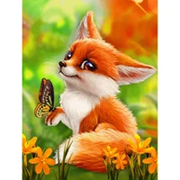 5d diamond painting the butterfly and the fox full drill by number kits diy diamond set arts craft decorations